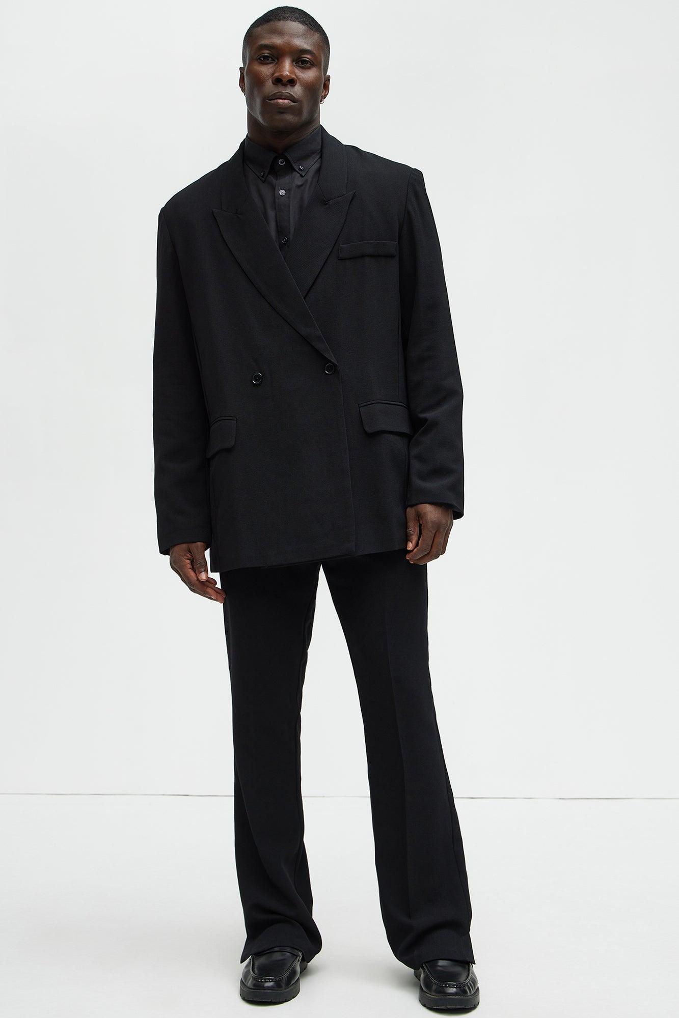 Golden Hour Slit Slim Flare Trousers - Black Product Image