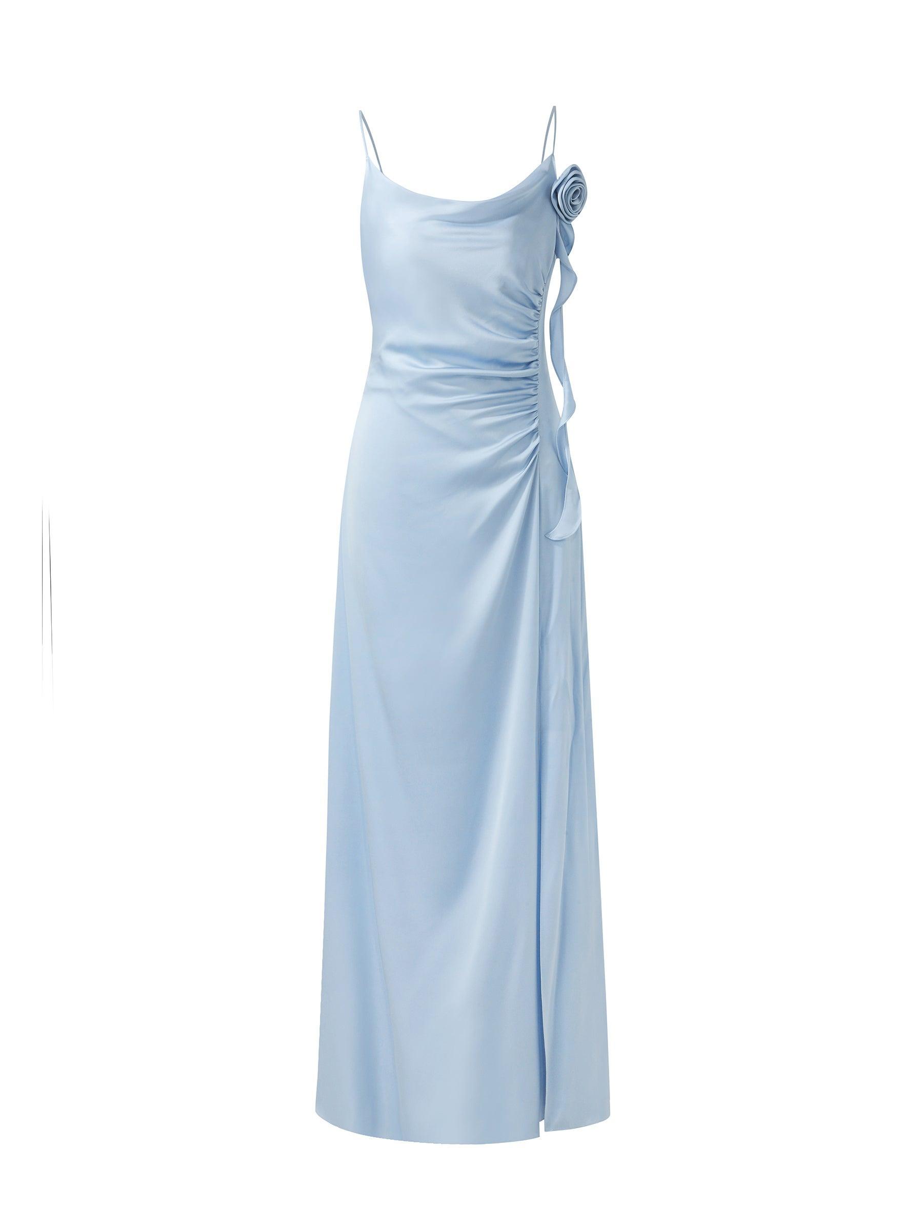 22MM Mulberry Silk Women Cowl Neck Slip Maxi Dress Product Image