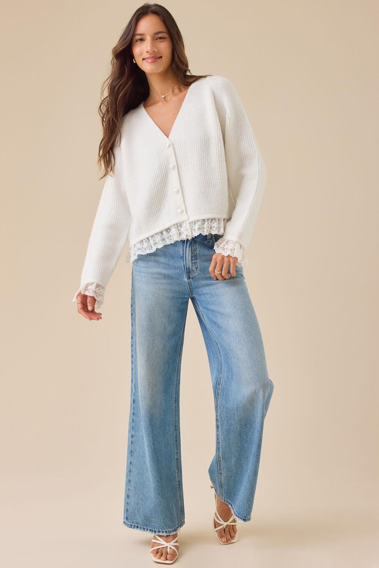 Salome Lace Trim Cardigan Product Image