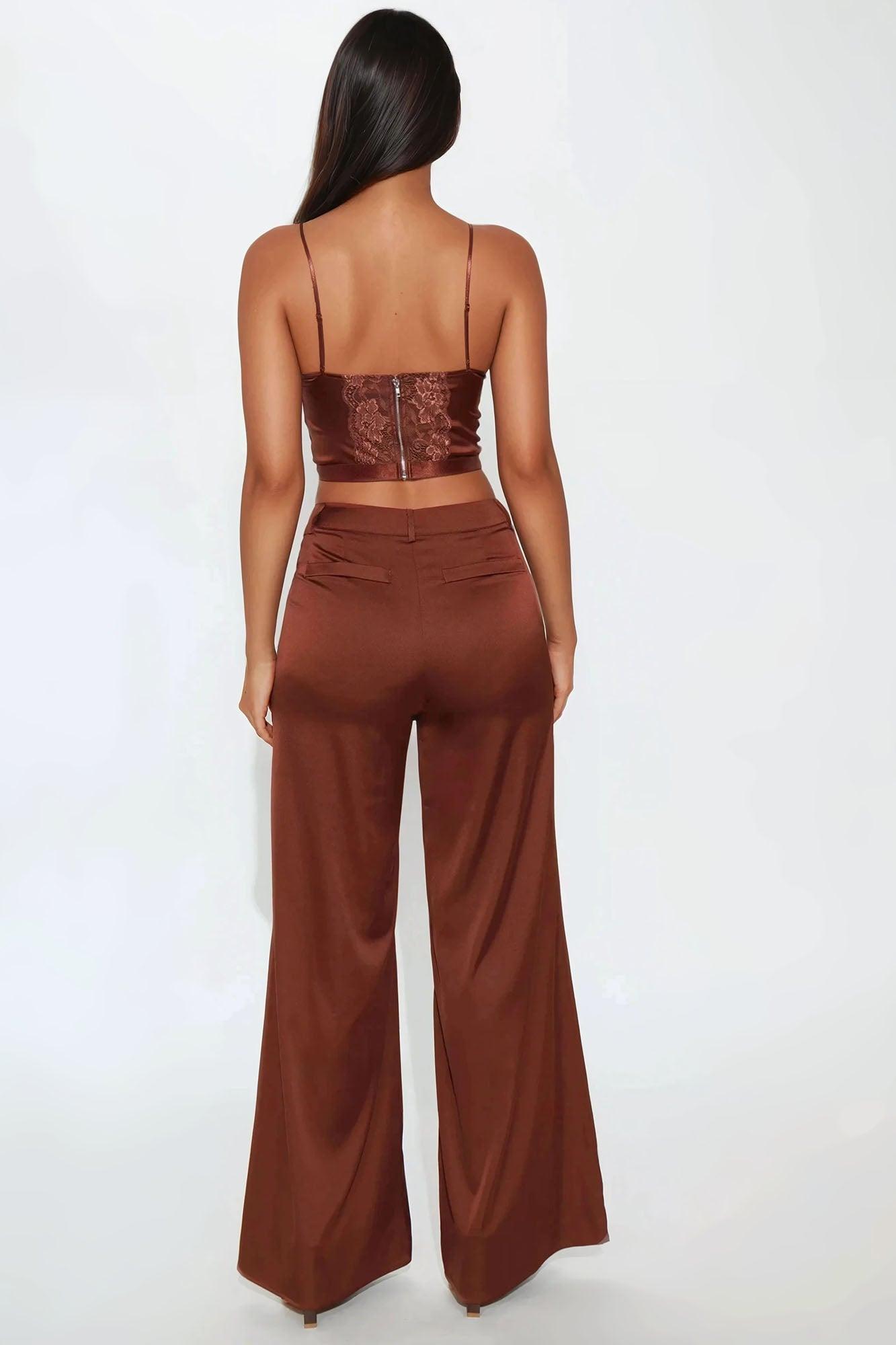 In Your Dreams Pant Set - Chocolate Product Image