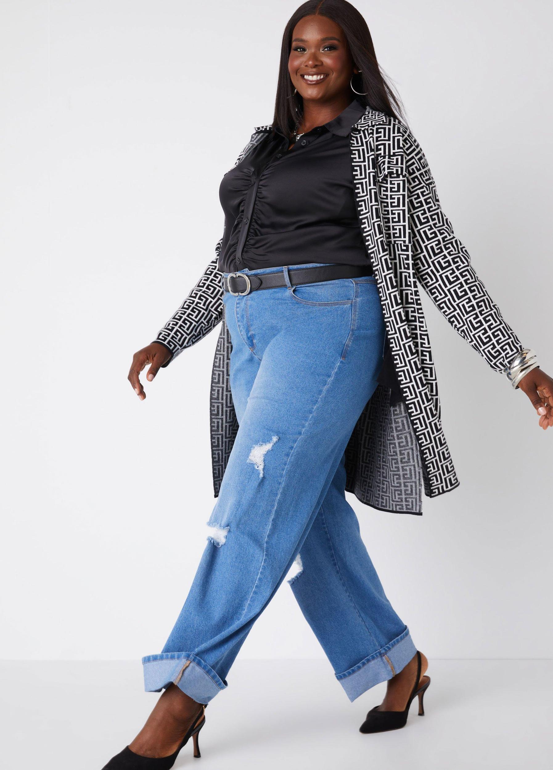 Geo Intarsia Knit Cardigan Product Image