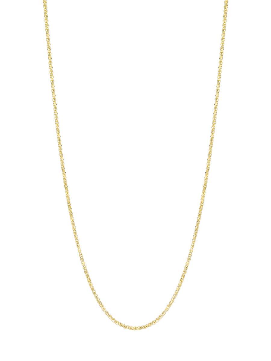 Womens Solid 14K Gold Round Wheat Chain Necklace Product Image