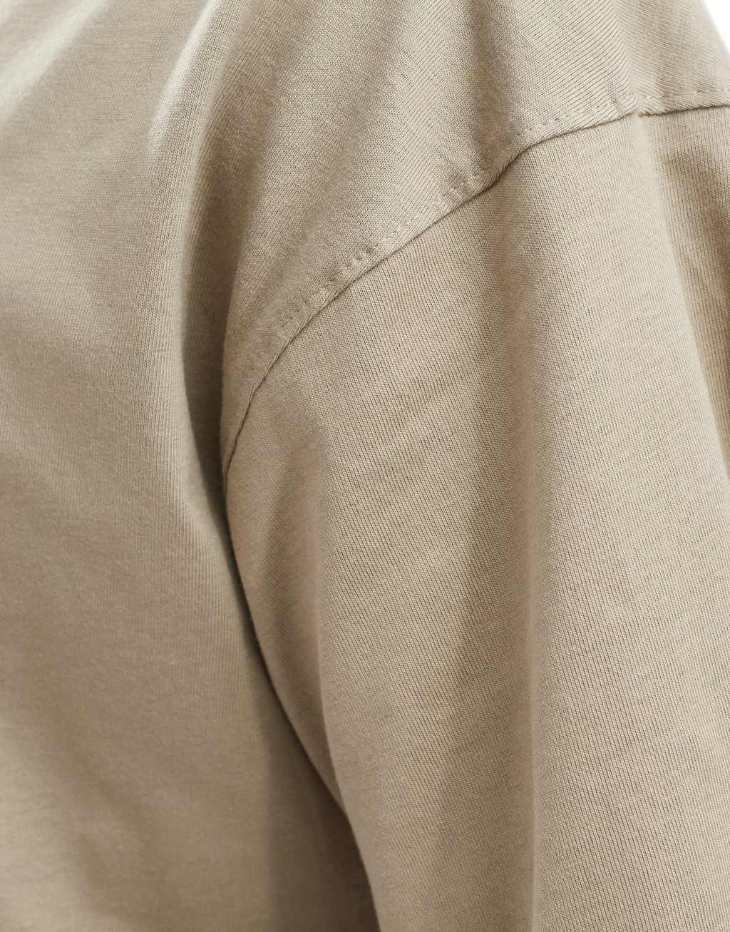 Bershka oversized T-shirt in sand Product Image