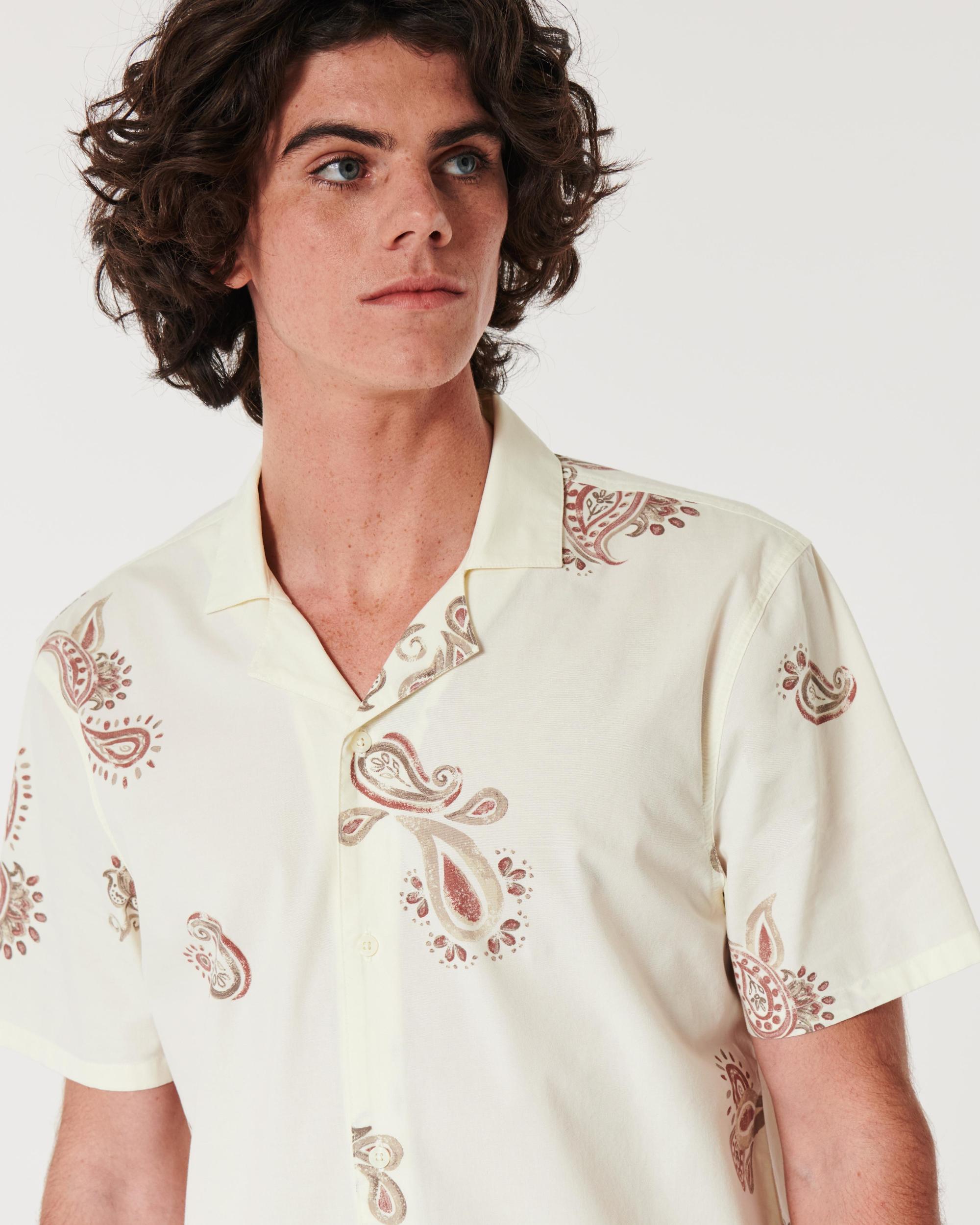 Short-Sleeve Paisley Poplin Shirt Product Image