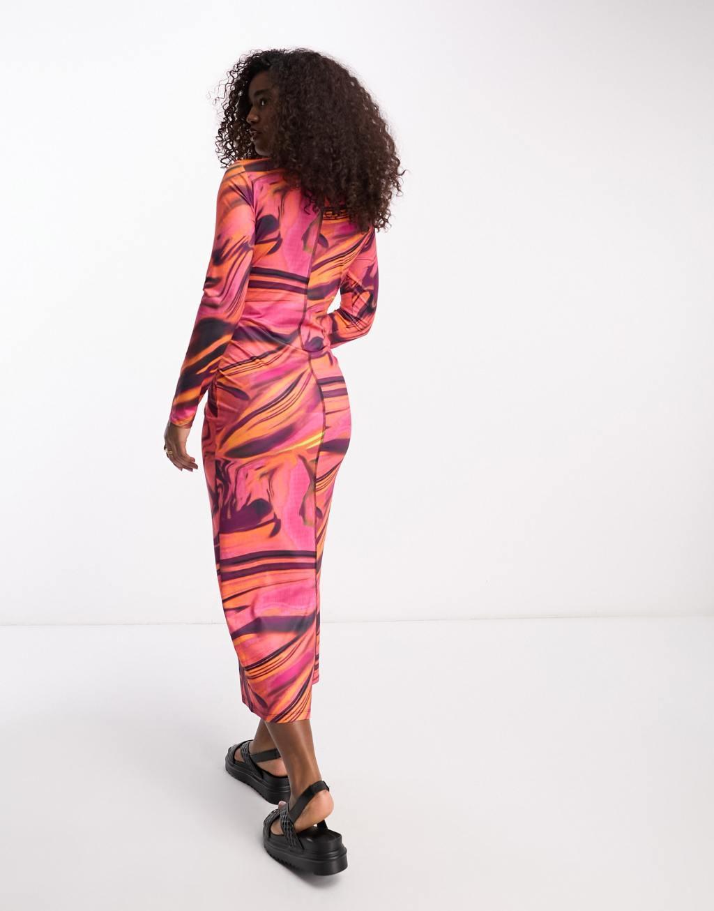 Vero Moda abstract printed midi dress Product Image