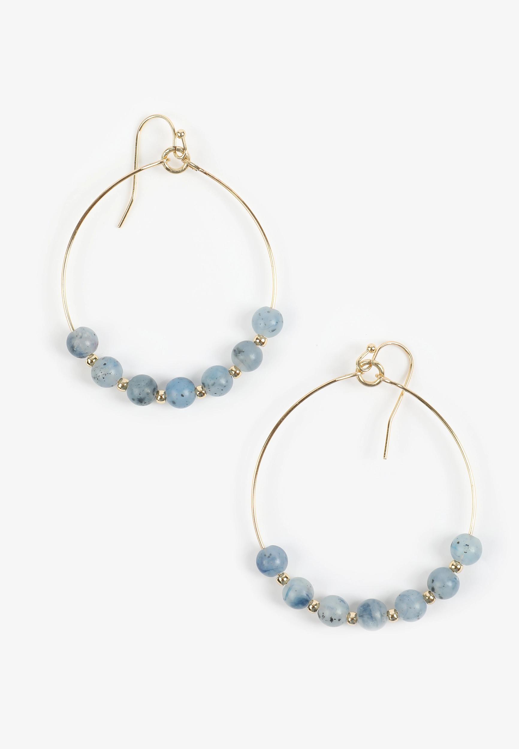 Dusk Sky Beaded Hoop Earrings Product Image
