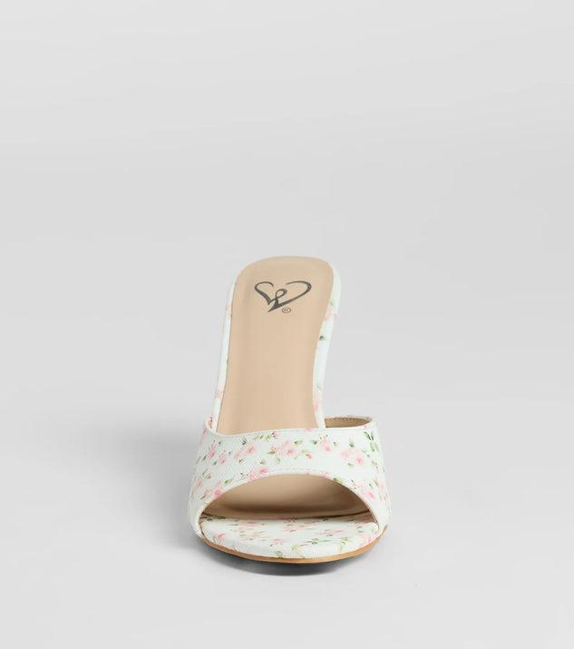 Flourishing Rose Floral Stiletto Mules Product Image