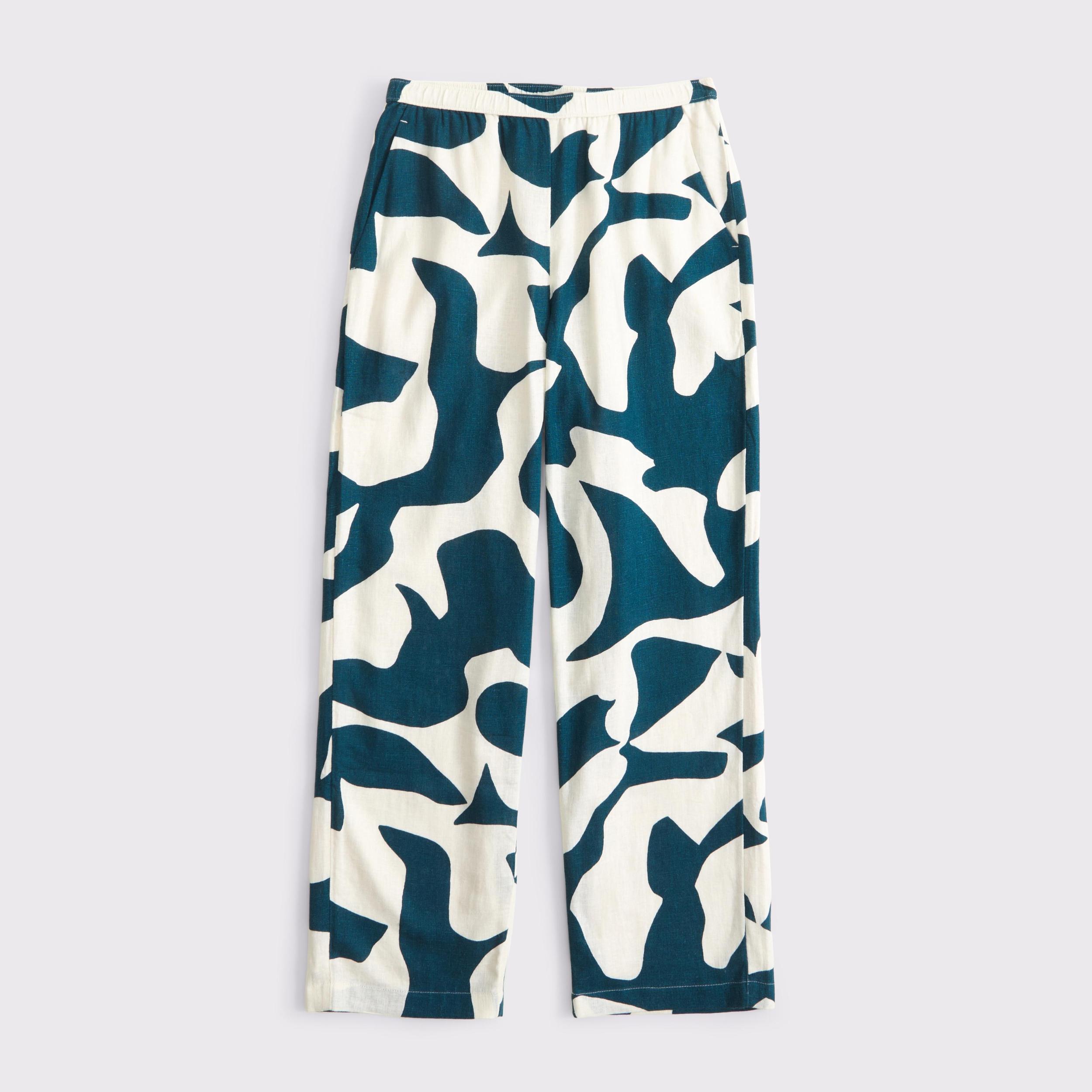 Straight Linen-Blend Pull-On Pant Product Image