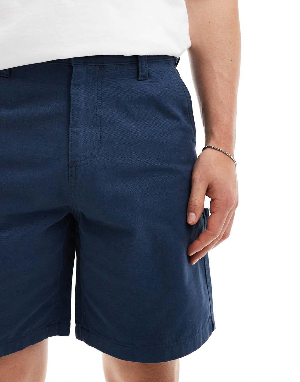 ASOS DESIGN carpenter shorts in navy Product Image