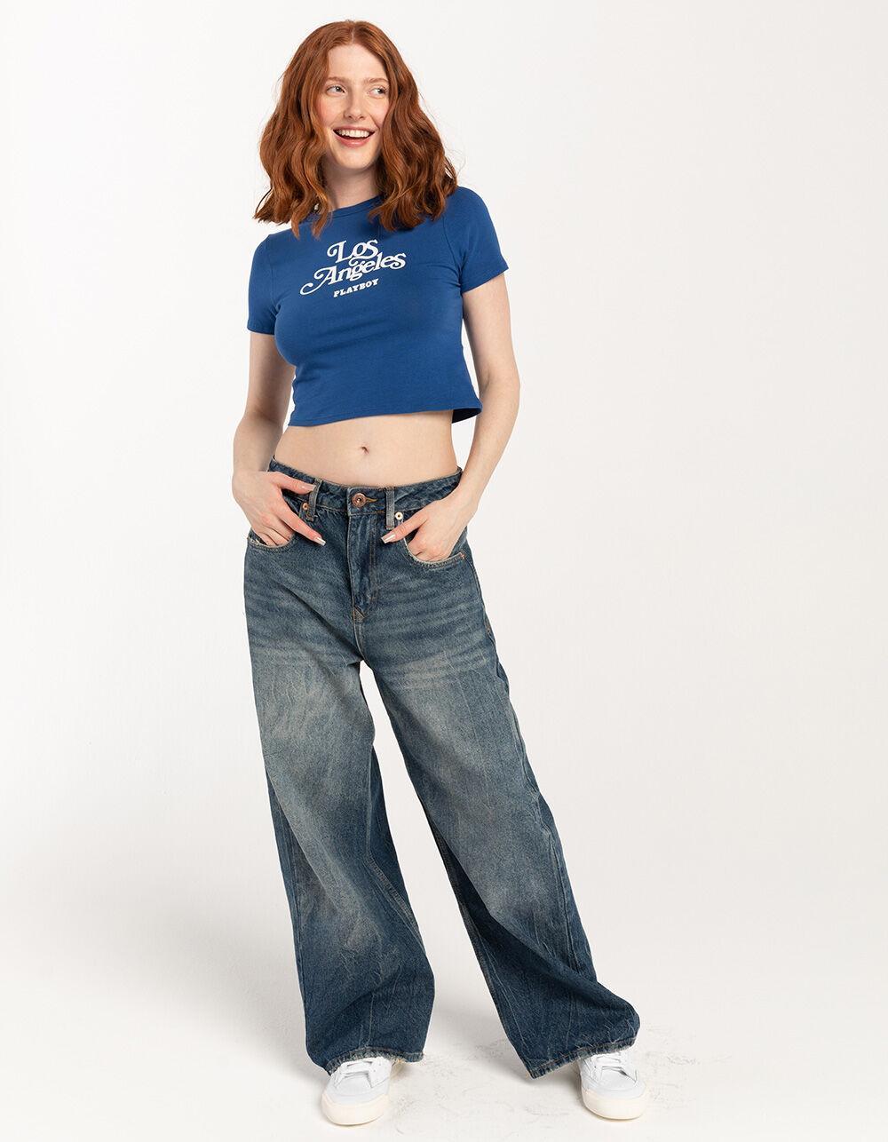 PLAYBOY Los Angeles Womens Baby Tee - ROYAL Product Image