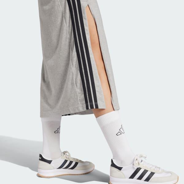 Women's adidas 3-Stripes Long Racerback Sportswear Dress, Size: XS, Clear Pink White Product Image