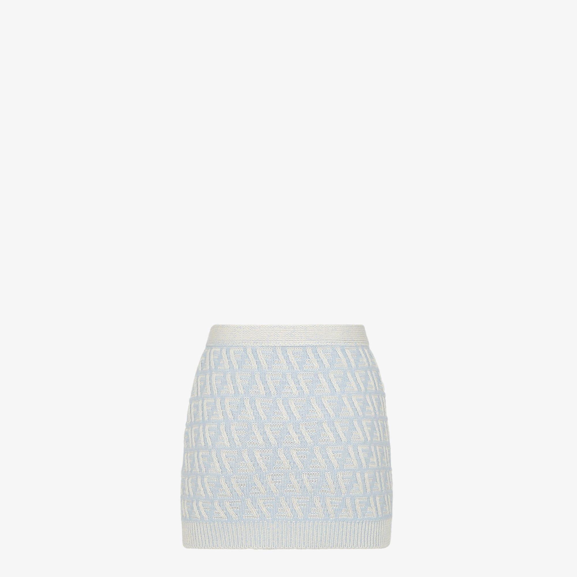 SkirtLight blue FF cashmere and wool mini skirt Product Image