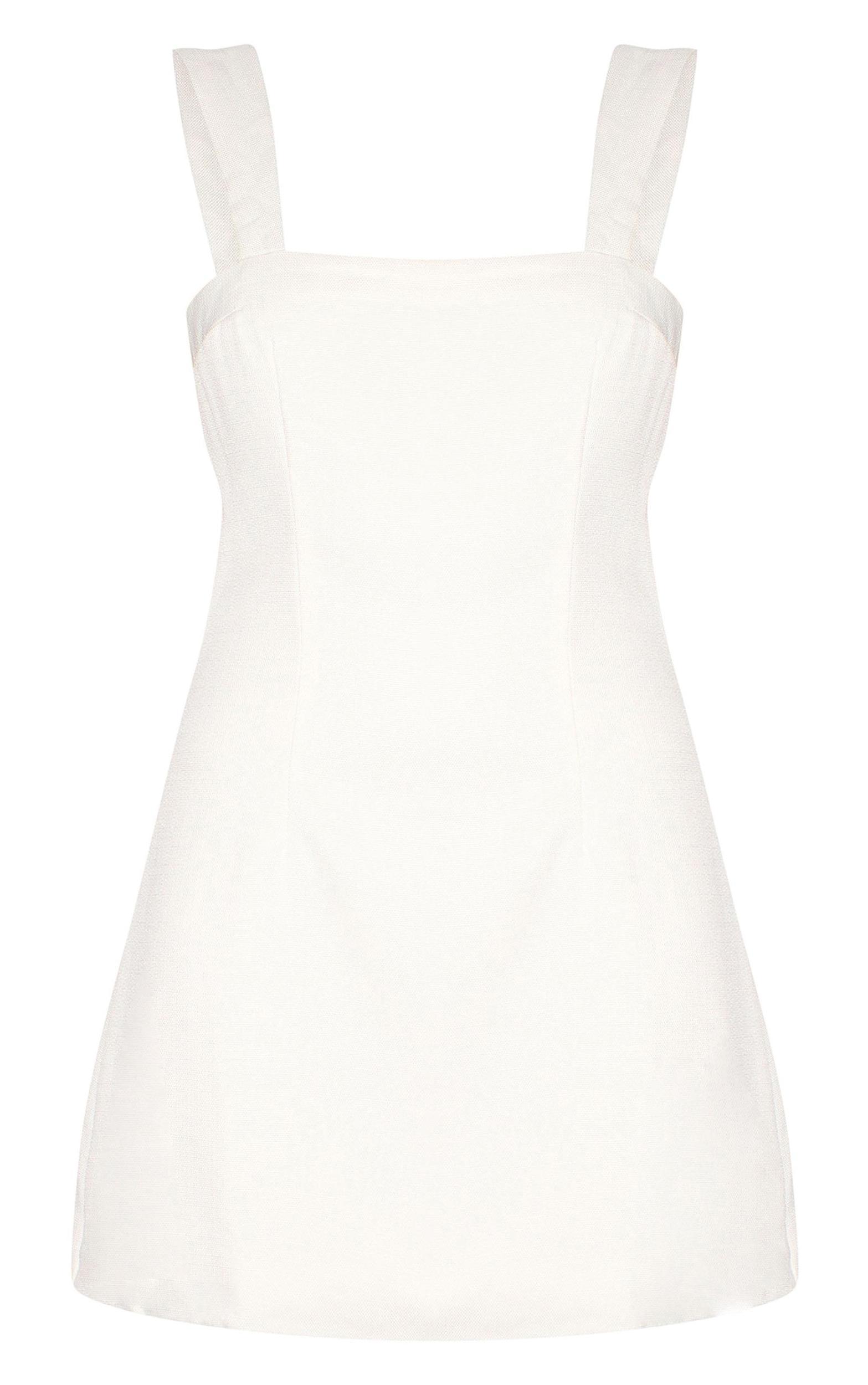 Cream Twill Cut Out Bow Shift Dress Product Image