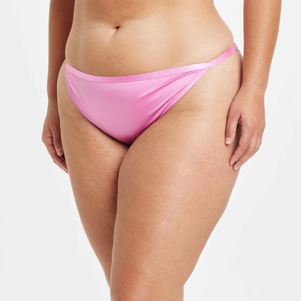 Womens Satin Cheeky Underwear - Auden Dahlia 1X: Plus Size Lingerie, Low Rise, Cotton Gusset, Pull-On Style Product Image