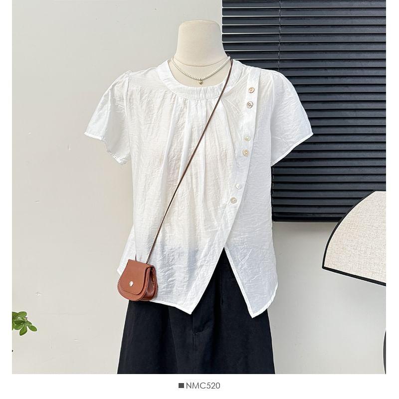 Asymmetrical Wrapped Light Shirt Product Image