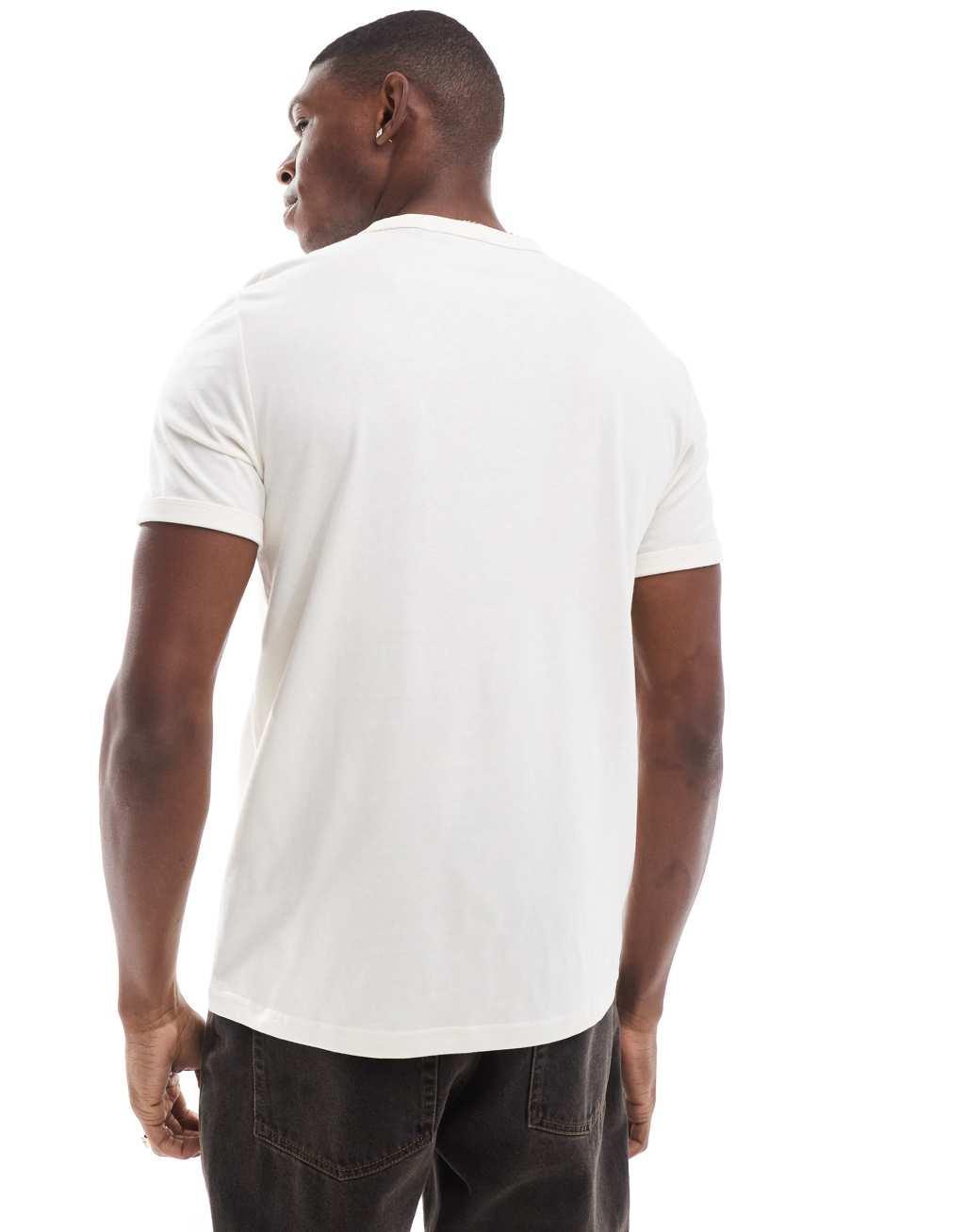 Fred Perry ringer t-shirt in off white Product Image