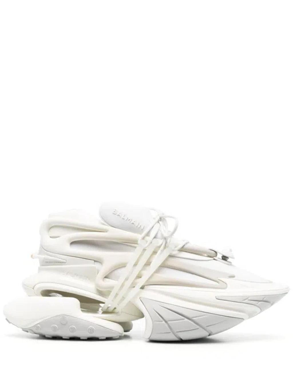 BALMAIN White Unicorn Sneakers Product Image