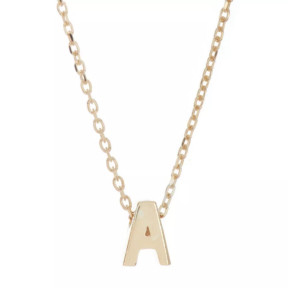 Adornia Mini Initial Pendant Necklace, Women's, Gold Tone H Product Image