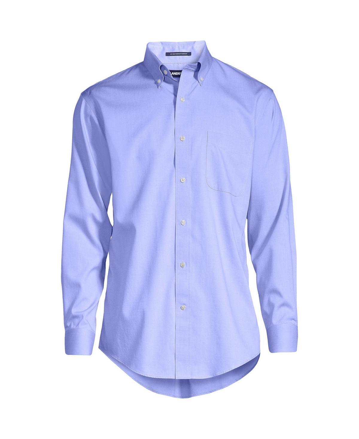 Lands End Mens Traditional Fit Solid No Iron Supima Pinpoint Buttondown Collar Dress Shirt Product Image