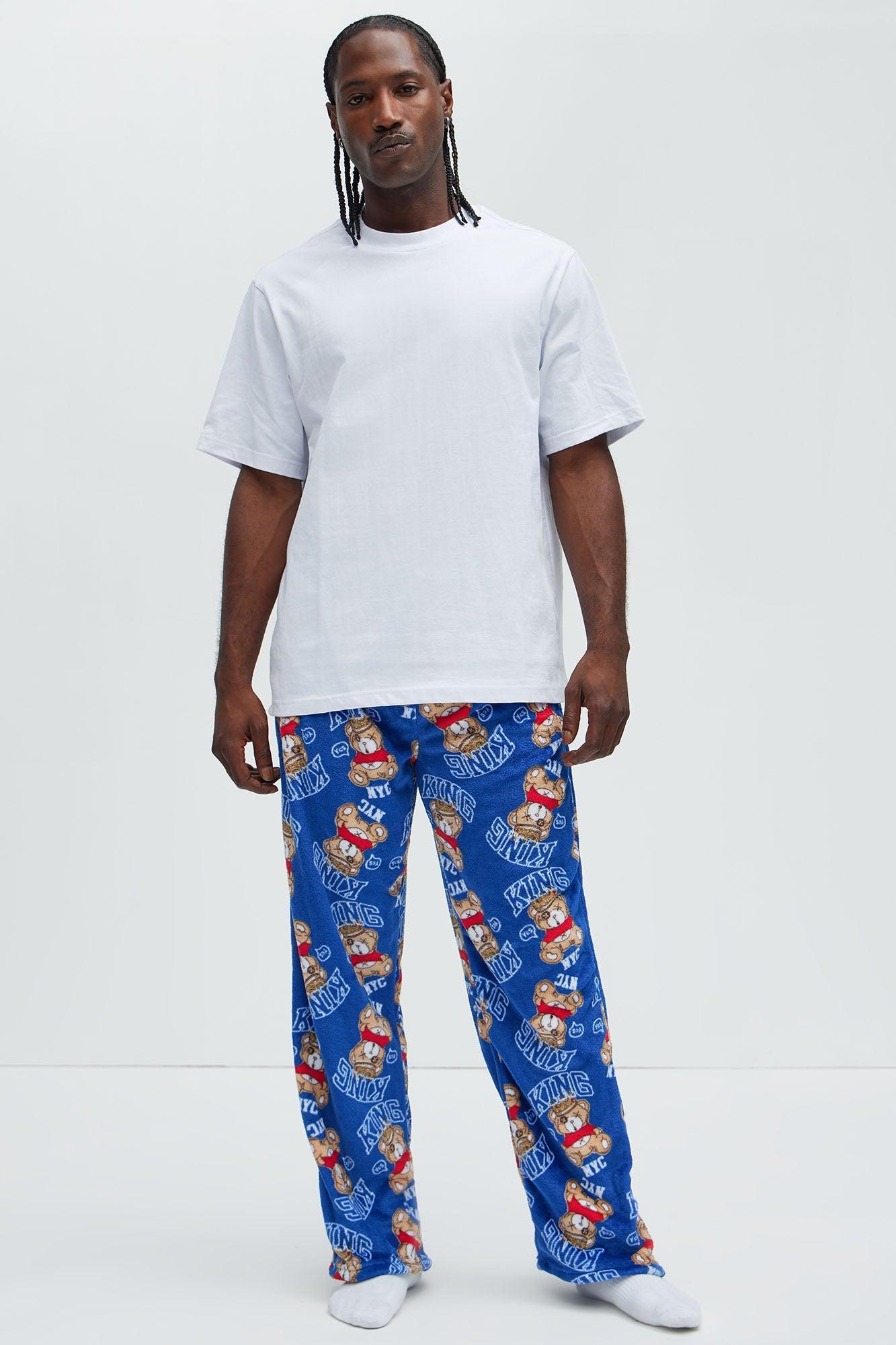 King Of New York Plush Lounge Pants - Blue/combo Product Image