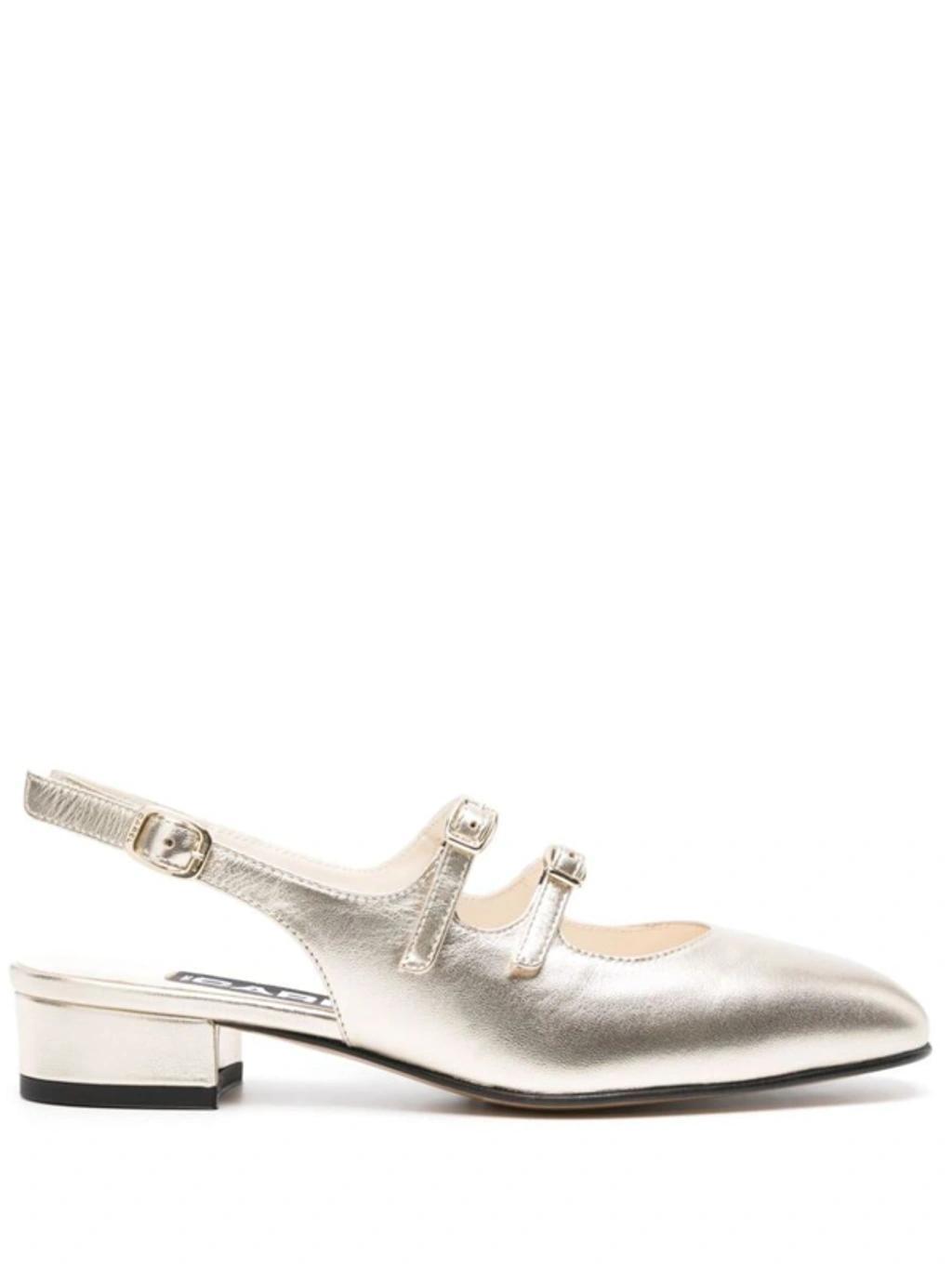 CAREL PARIS Peche Metallic Leather Pumps In Gold Product Image