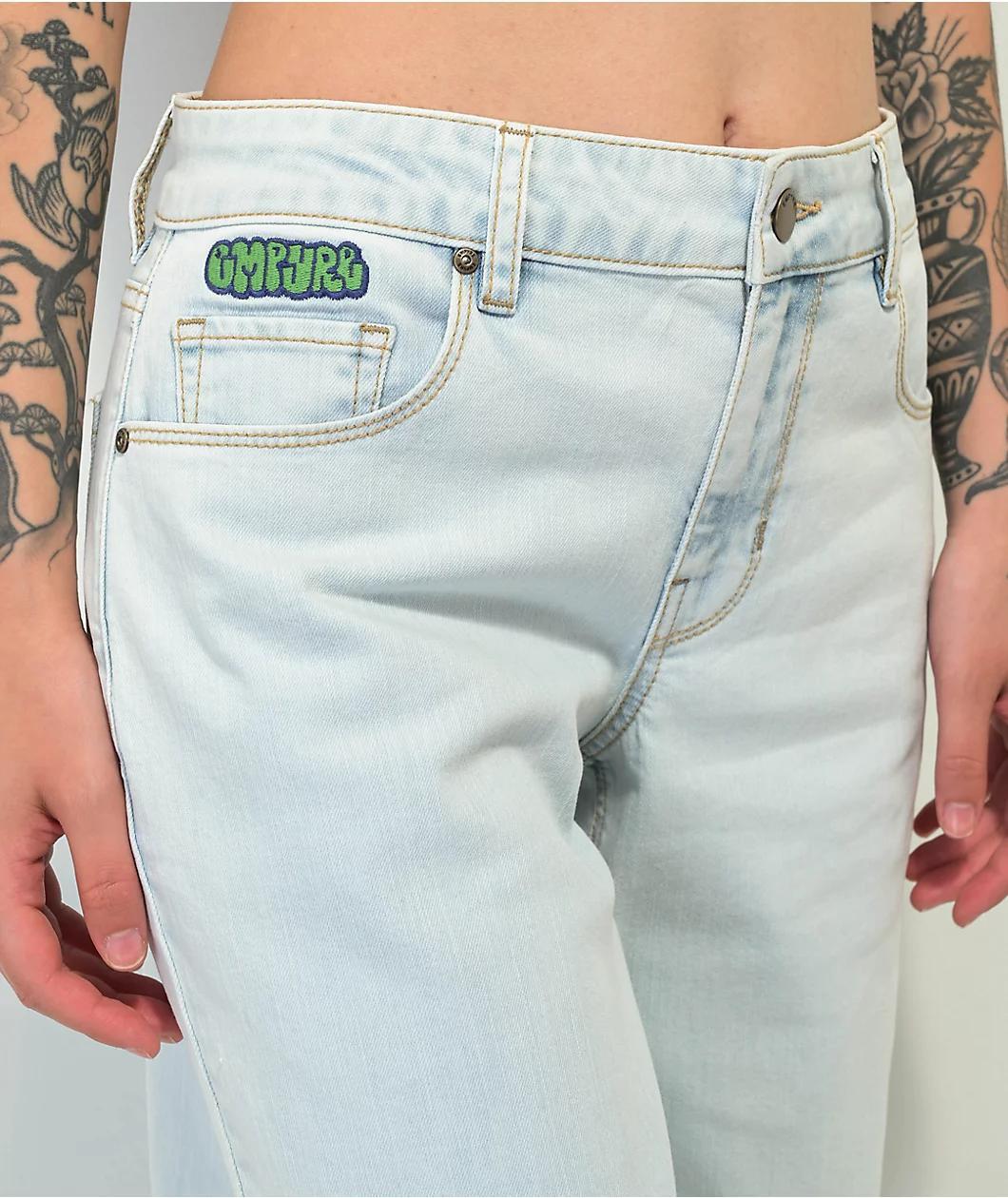 Empyre Tara Low Rise Whisper Wash Denim Skate Jeans Product Image