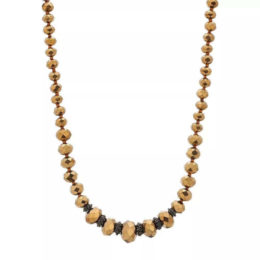 1928 Two Tone Bead Necklace, Womens, Black Product Image