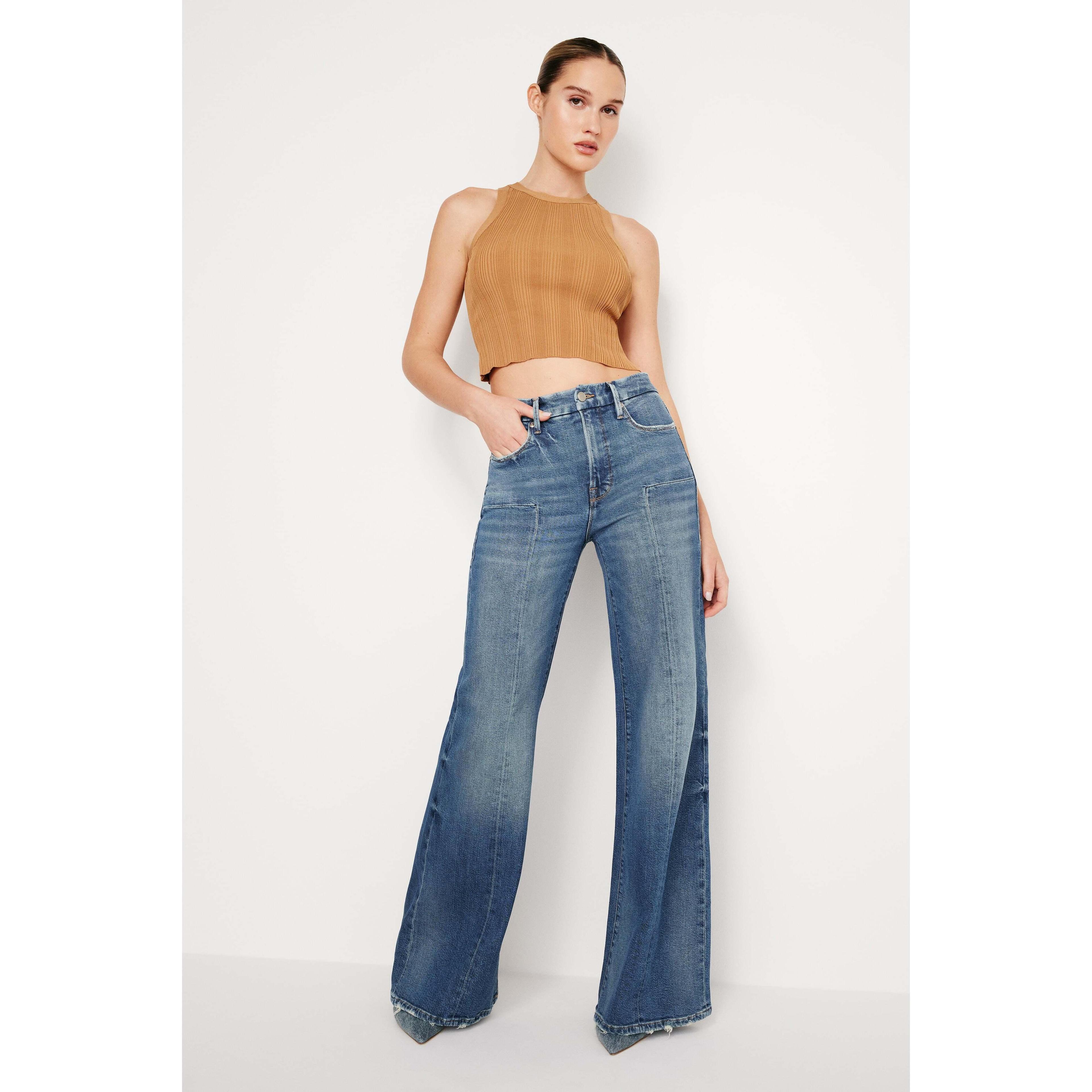 Womens Good Waist Palazzo Jeans Product Image