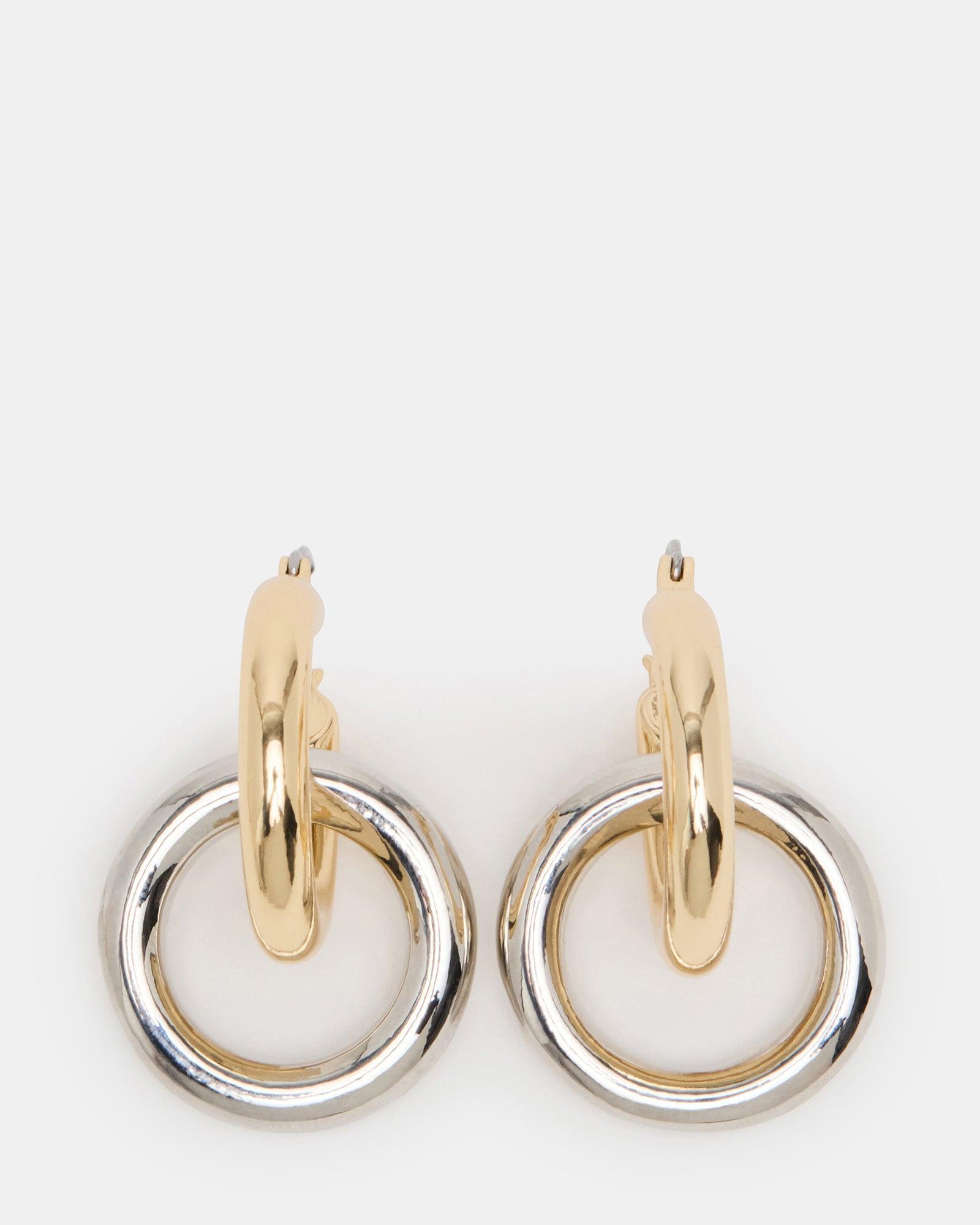 TWO-TONE HOOP EARRINGS SILVER MULTI Female Product Image