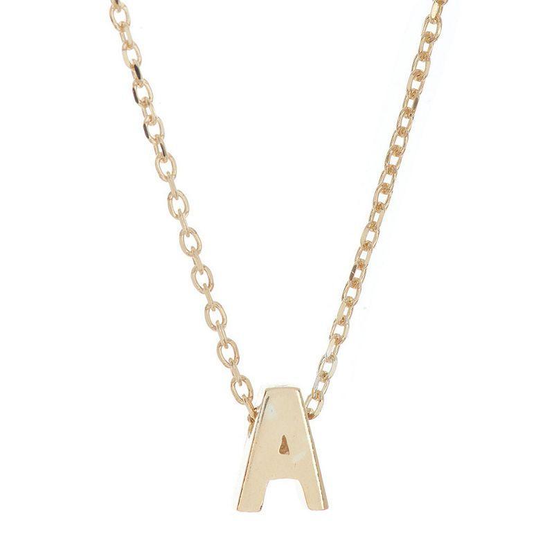 Adornia Mini Initial Pendant Necklace, Women's, Gold Tone H Product Image