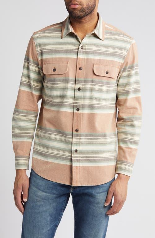 Pendleton Beach Shack Shirt (Mocha Stripe) Men's Clothing Product Image