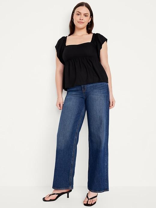 Flutter-Sleeve Crepe Top Product Image