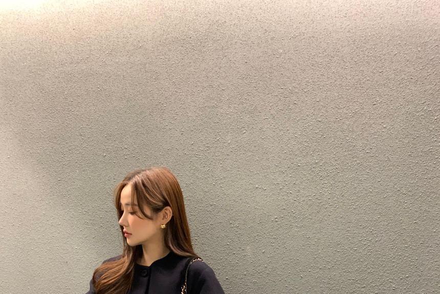 Button-Up Plain Long Coat Product Image