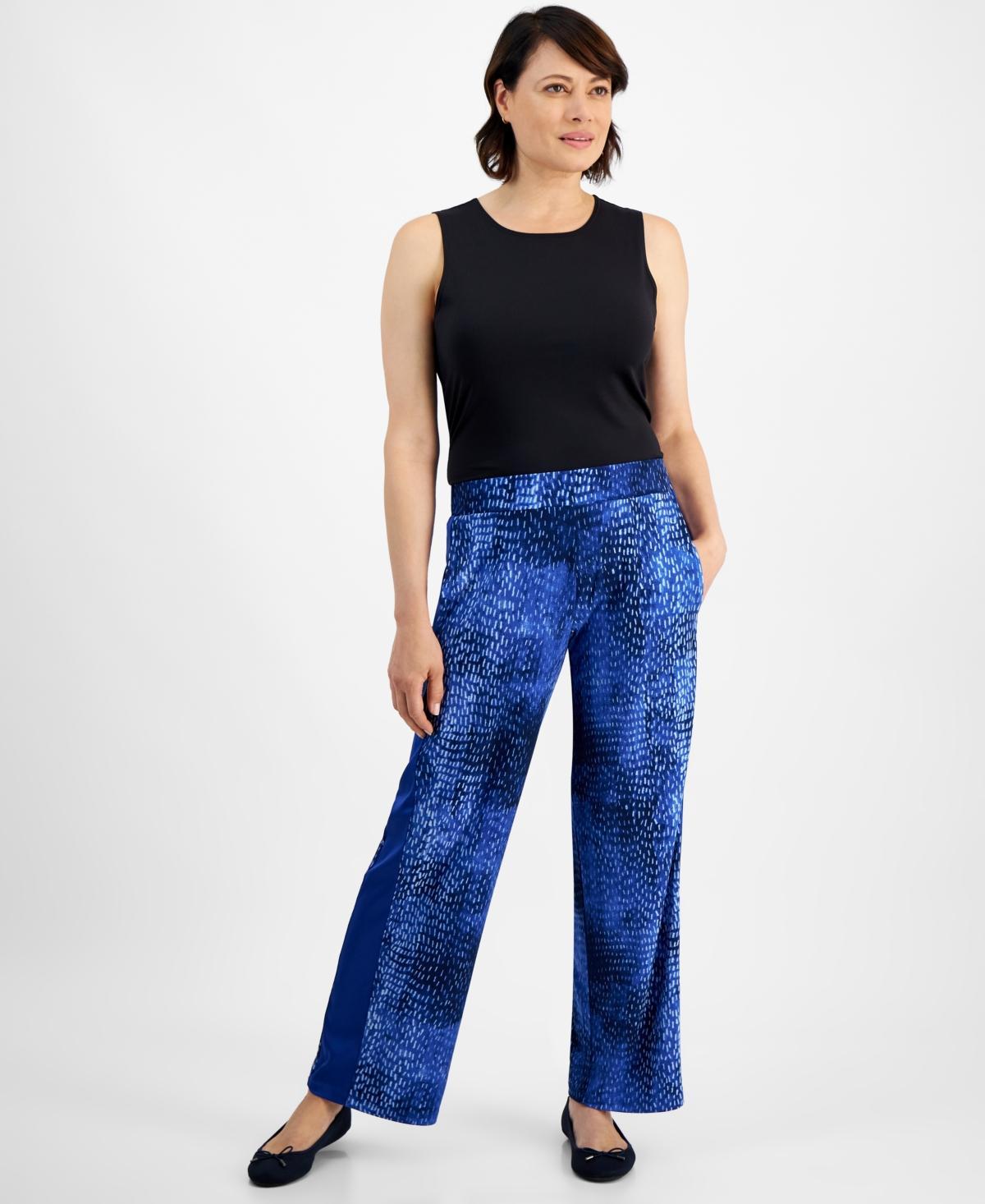 Jm Collection Womens Printed Satin Side-Trim Pants, Created for Macys Product Image