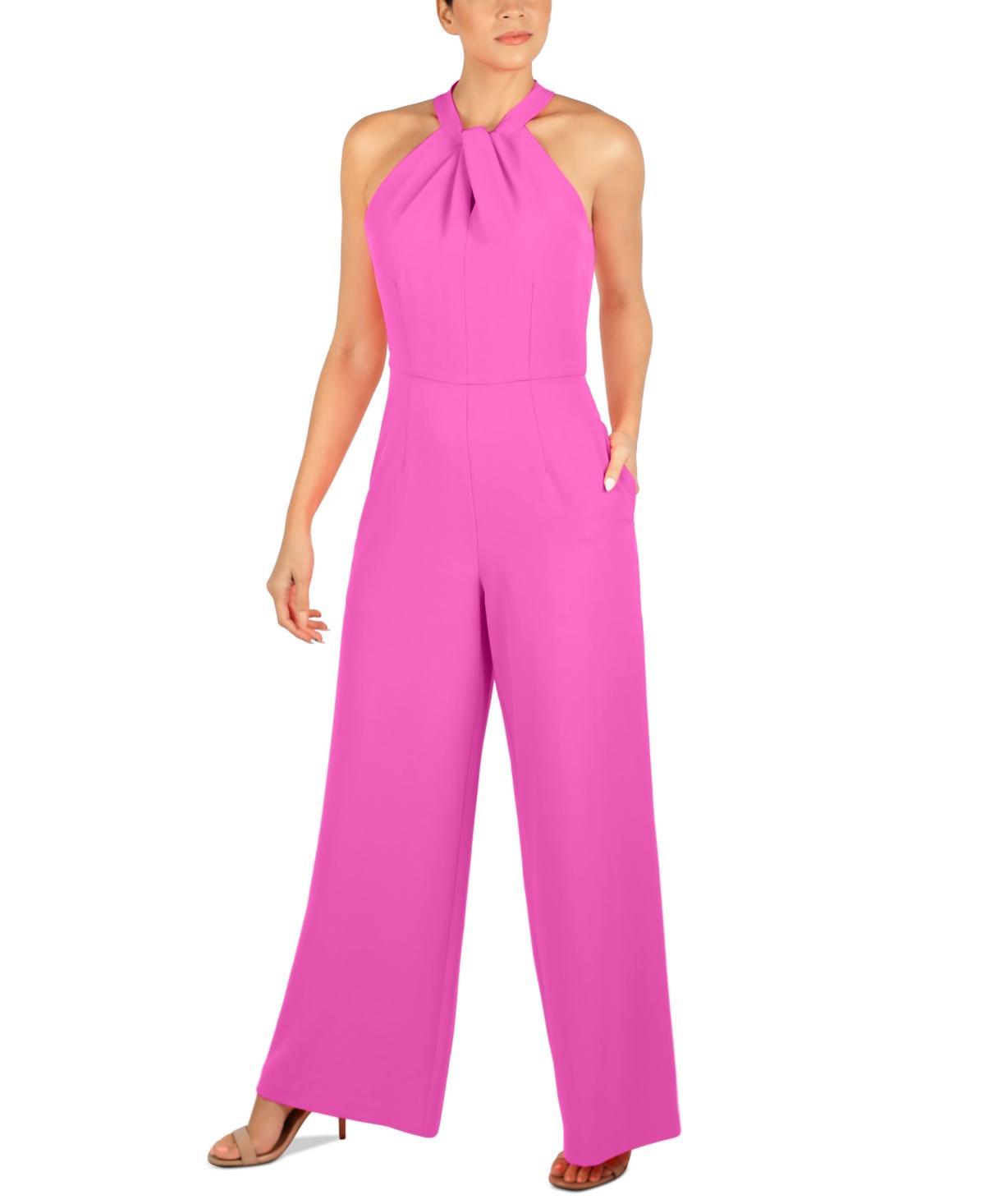 Julia Jordan Halter Twist Neck Sleeveless Pocketed Jumpsuit Product Image