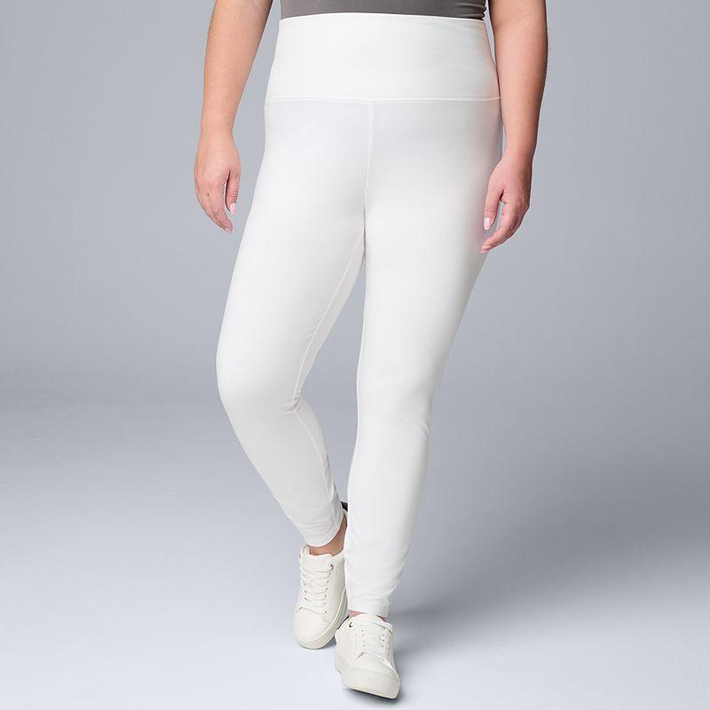 Plus Size Simply Vera Vera Wang Live-In High Rise Shaping Leggings, Womens Product Image