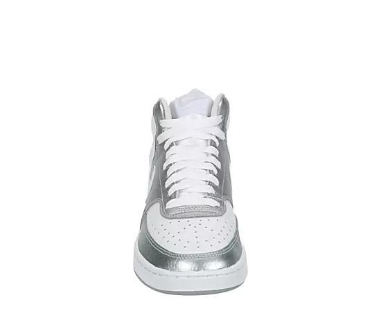 Nike Court Vision Mid-Top Women's Shoes, Size: 6.5, White Grey Silver Product Image