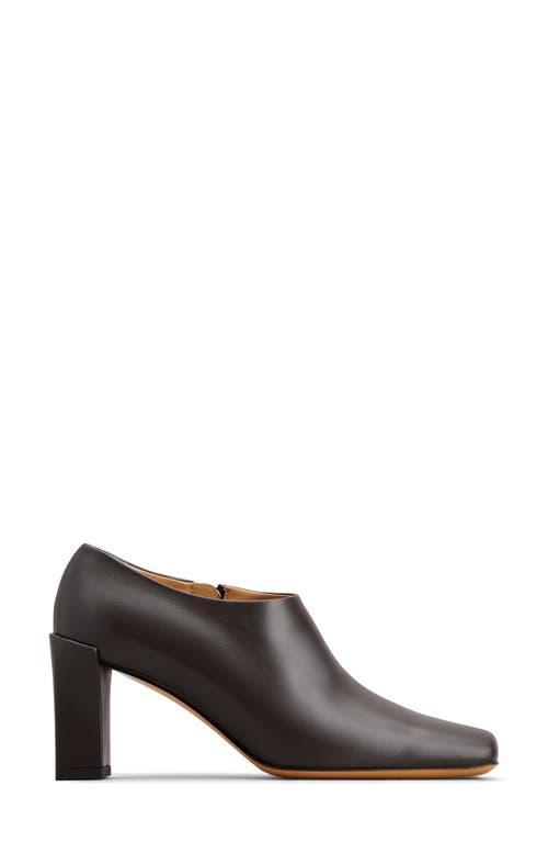 TOD'S Square-toe Leather Zip Ankle Booties In Palissandro Product Image