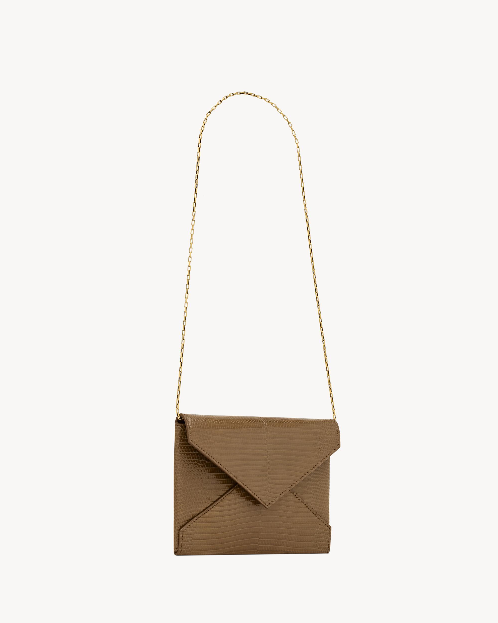 LETTER chain pouch in lizard Product Image