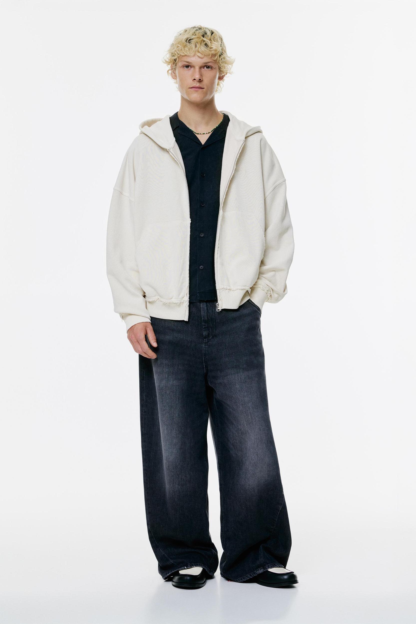 Frayed zip-up hoodie Product Image
