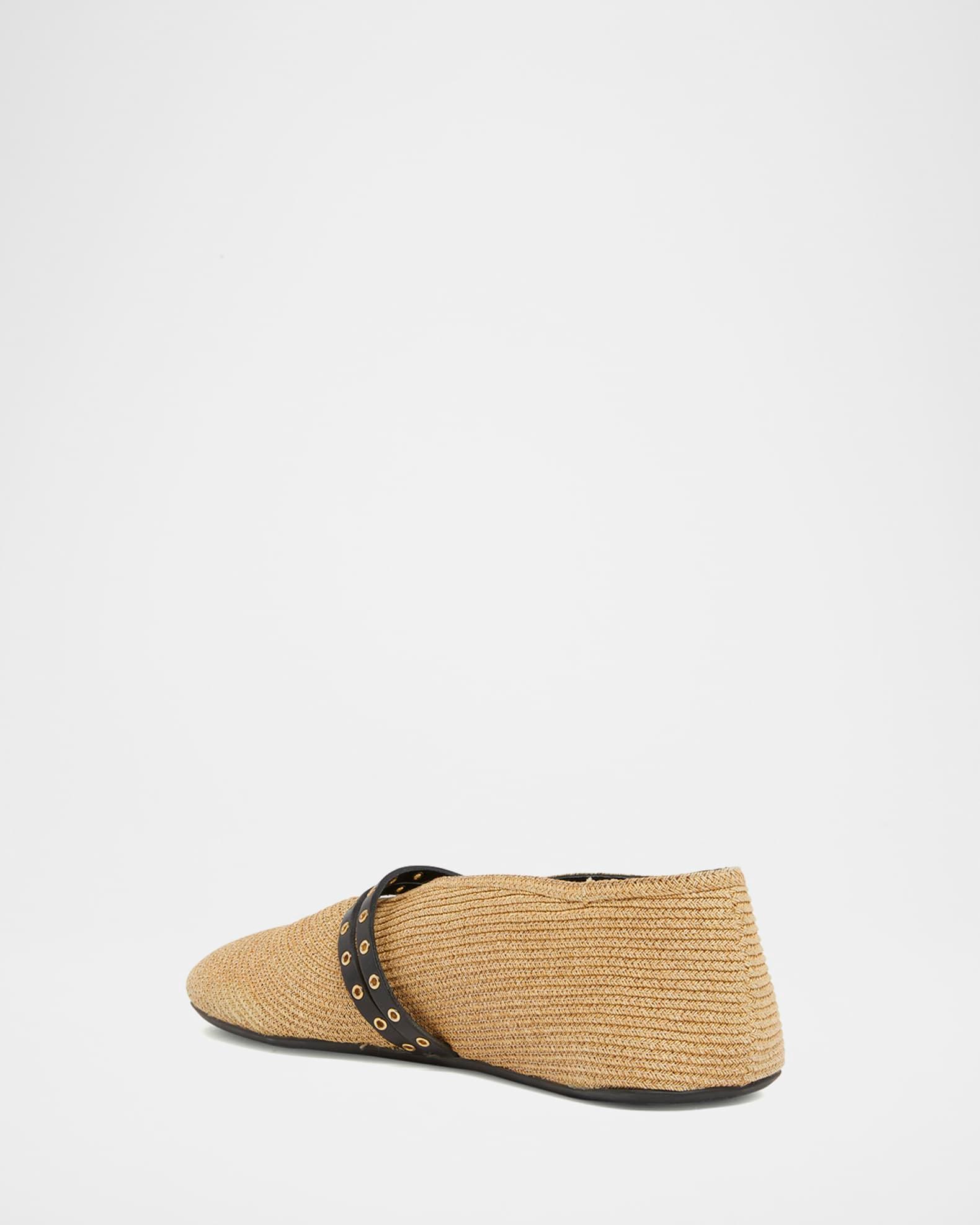 Paper Straw Mary Jane Ballerina Flats Product Image