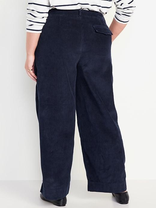 High-Waisted Corduroy Wide-Leg Pants Product Image