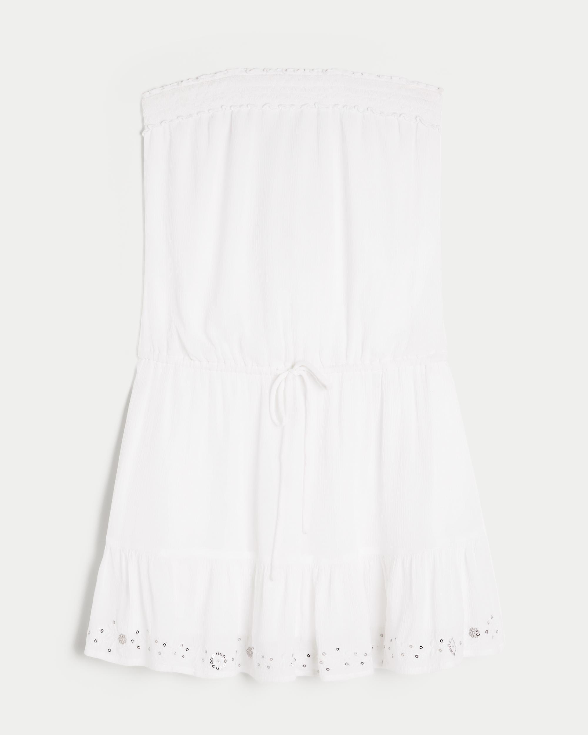 Strapless Drawstring Blouson Mini Dress Product Image