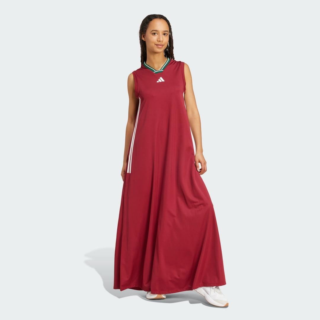 adidas Tiro Cut 3-Stripes Soft Mesh Long Dress Semi Lucid Blue S Womens Product Image