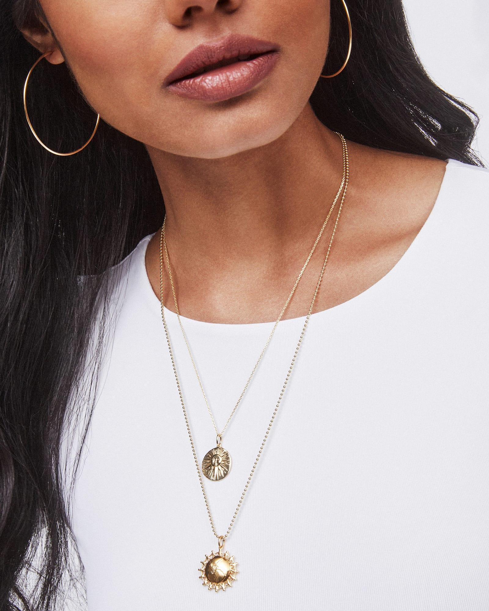 Kendra Scott Sun Coin Charm in Sterling Silver | Metal Product Image