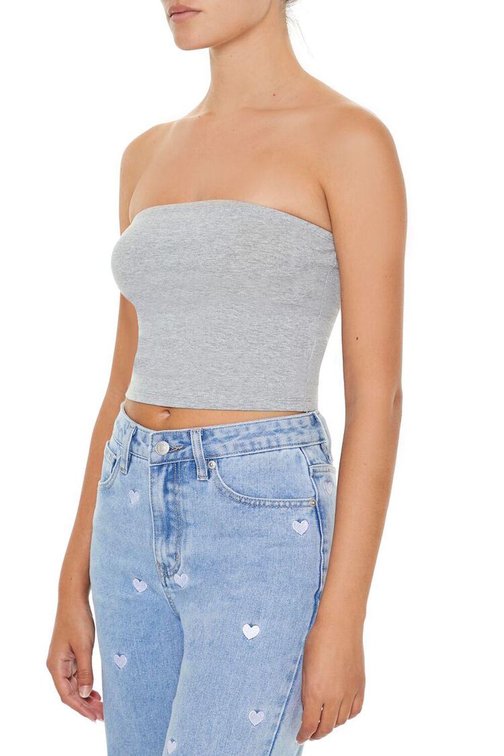 Cropped Cotton-Blend Tube Top | Forever 21 Product Image