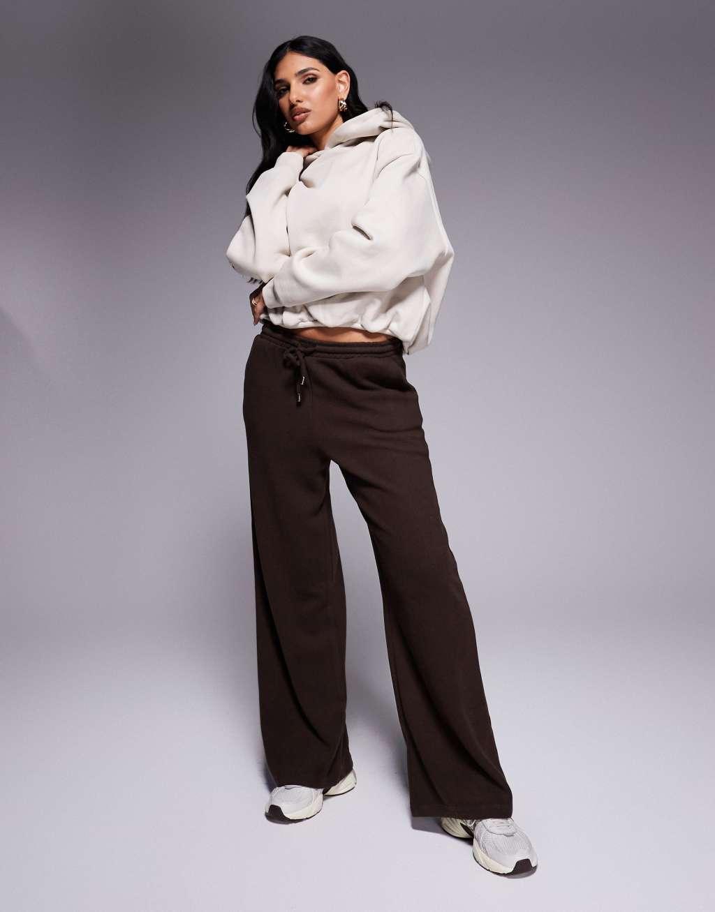 ASOS DESIGN hoodie with bubble hem detail in stone Product Image