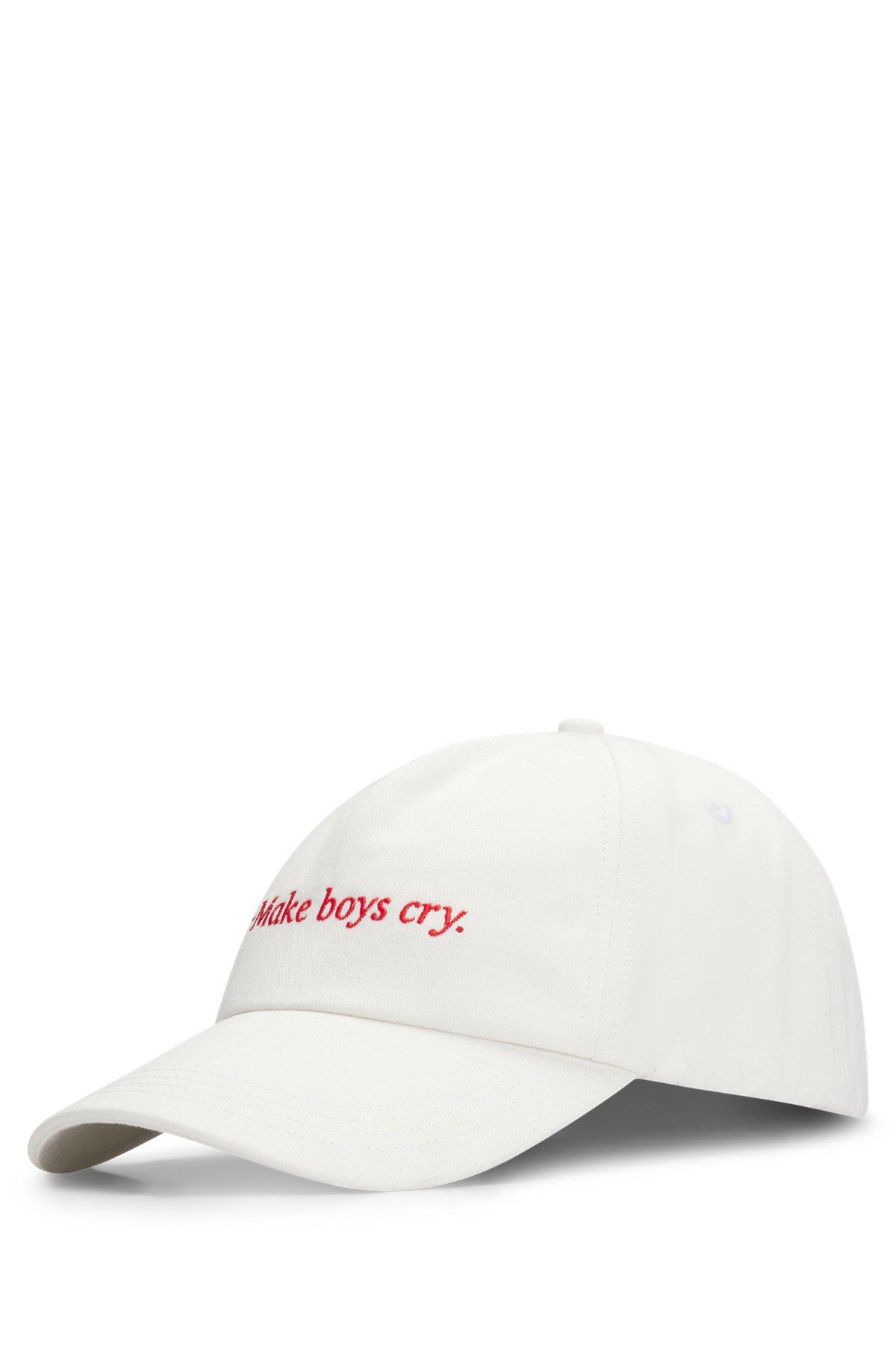 Cotton-twill cap with embroidered slogan Product Image