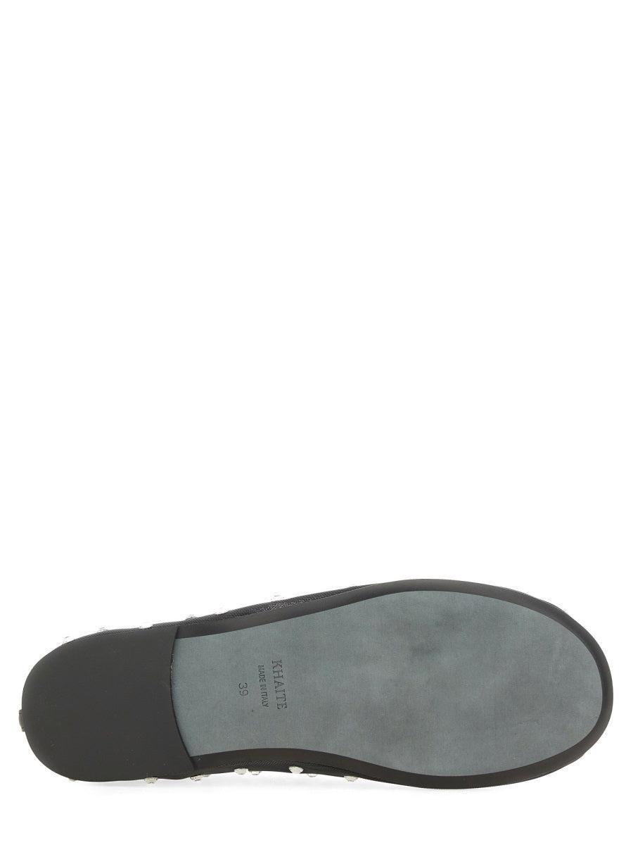 KHAITE Marcy Crystal-embellished Mesh Flats In Black Product Image