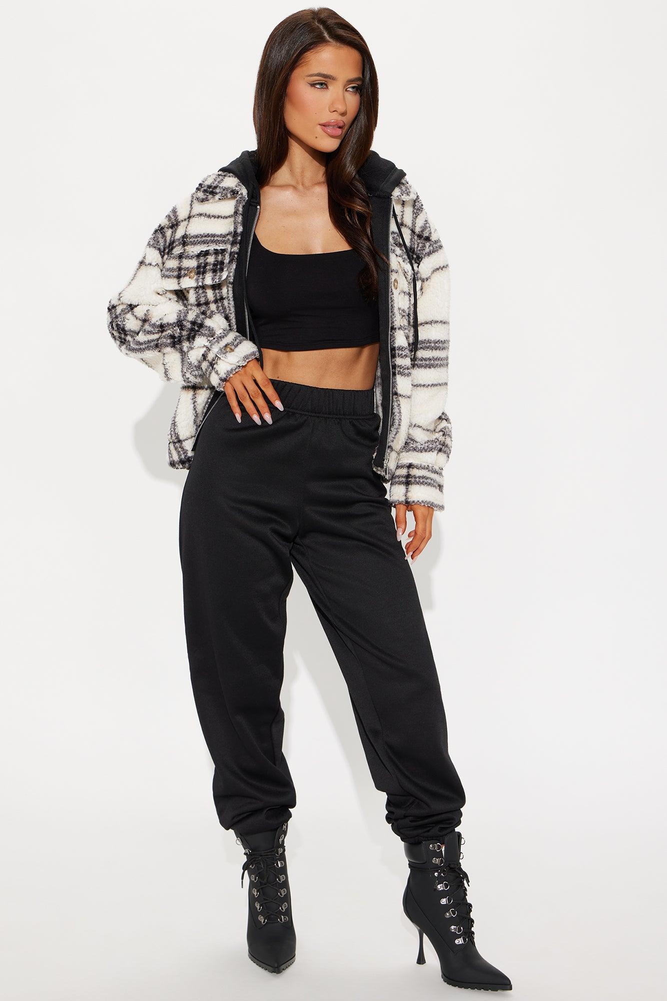Amy Sherpa Pant Set - Black/combo Product Image